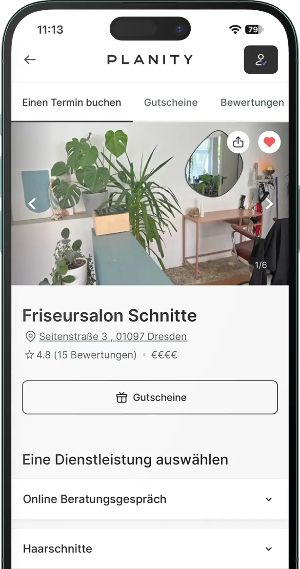 Online-Terminbuchung für den Friseursalon Schnitte im Hecht in Dresden über Planity