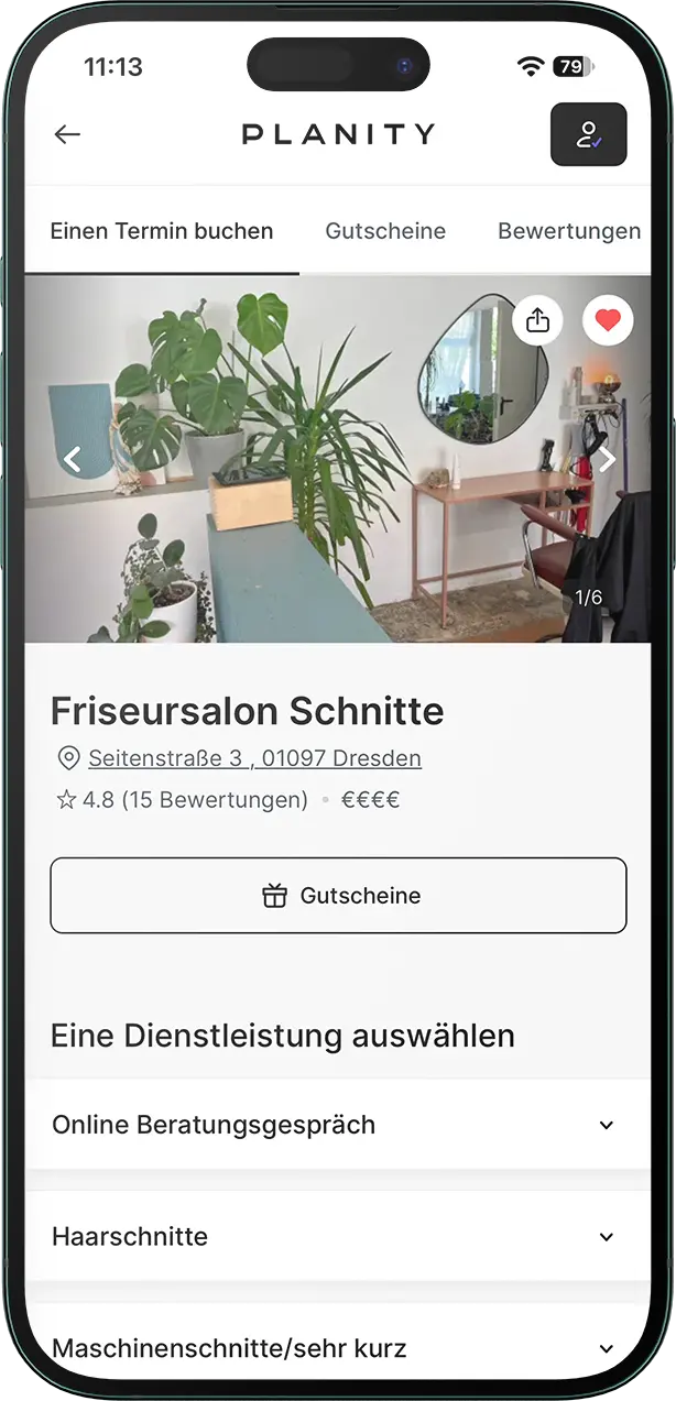Online-Terminbuchung für den Friseursalon Schnitte im Hecht in Dresden über Planity